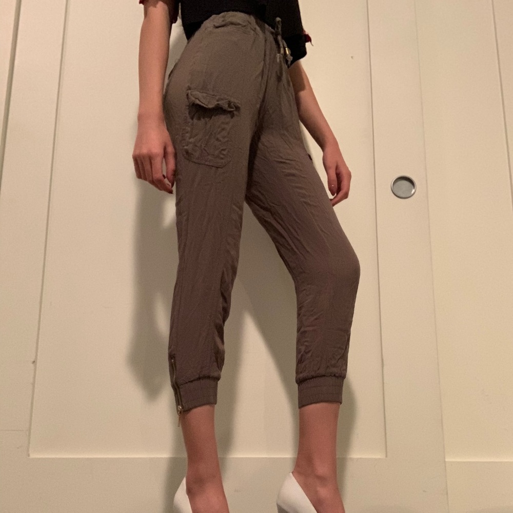 New Look - Olive Green Pants With Adjustable Waist